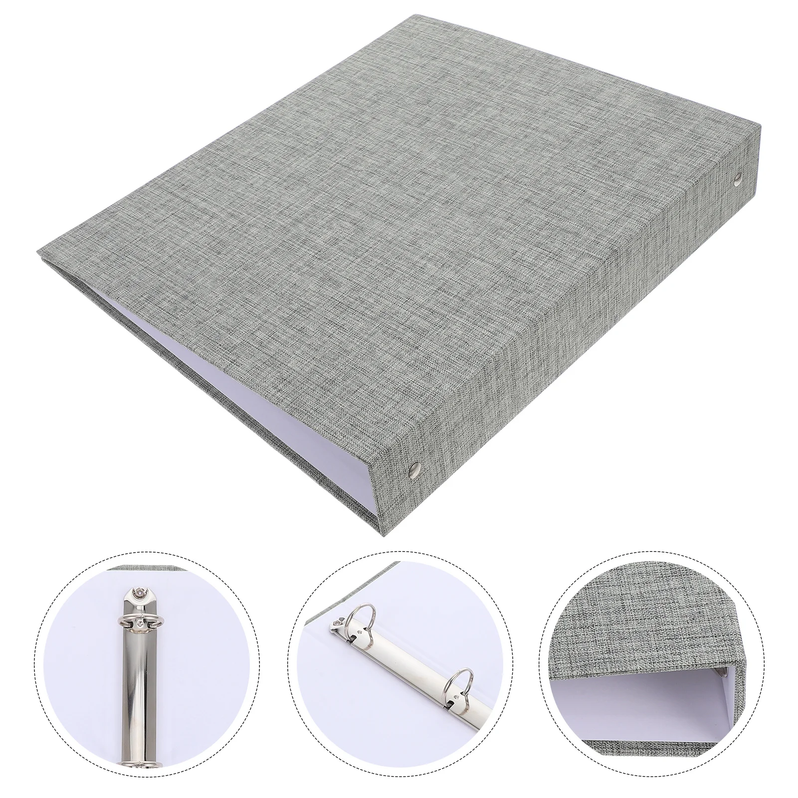 

A4 Fabric Hardcover 3 Ring Binder File Organizer for Office School Document Sheet Music Storage Water Resistant