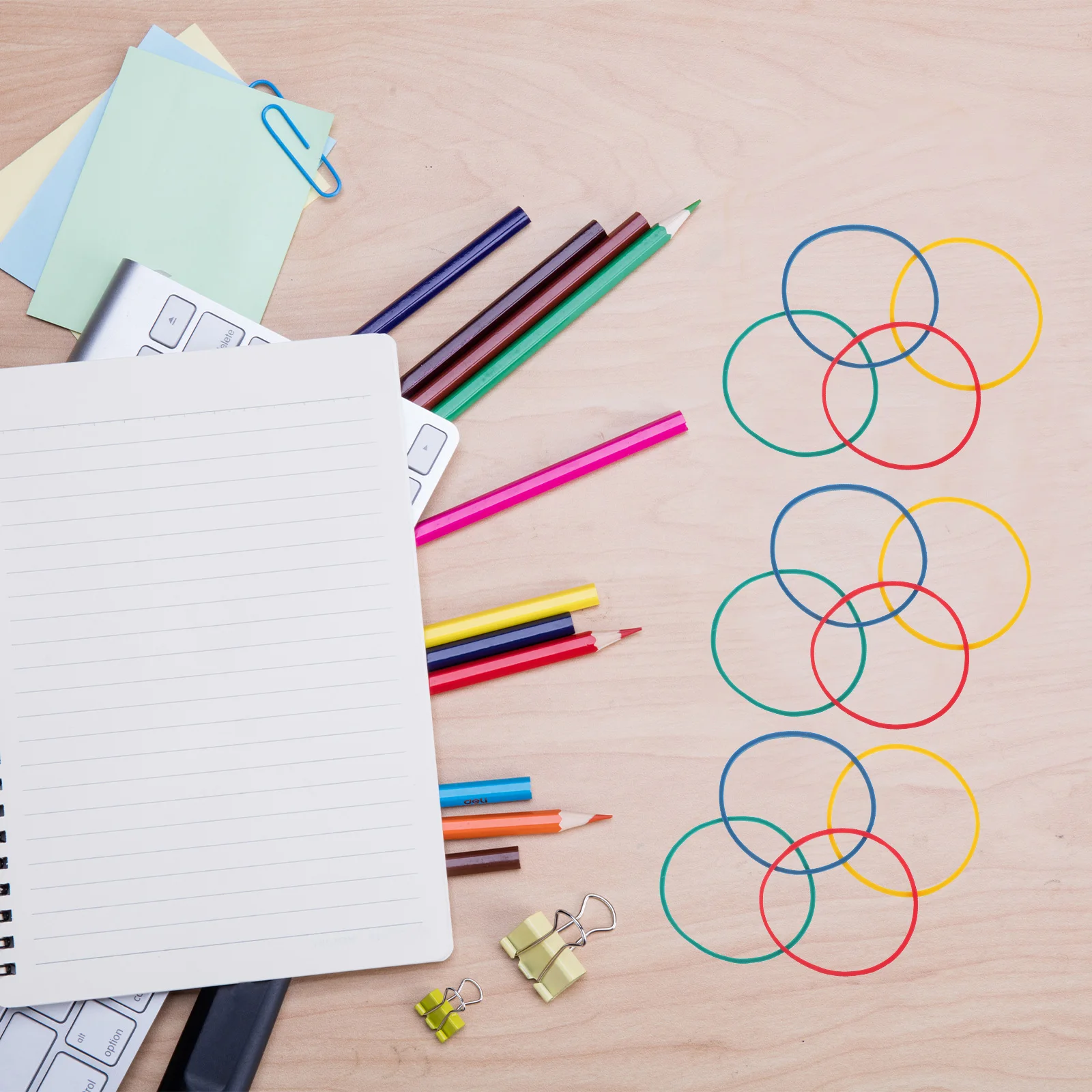 

600Pcs Rubber Bands Elastic Colorful Stretchable Bands for Office Supplies Crafting Hair and Money Organizing