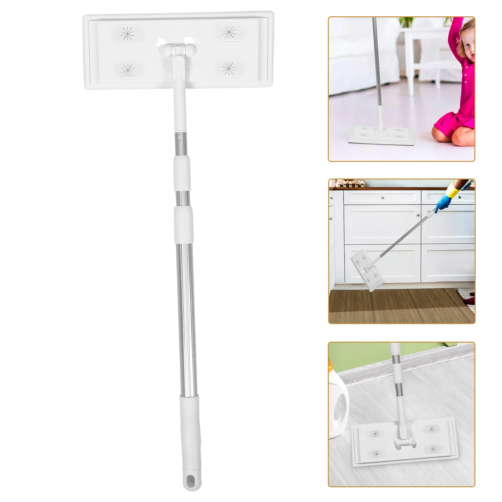 Esfregão plano de 3 seções, coletor de poeira eletrostático, toalhetes de chão, pano de limpeza de óculos