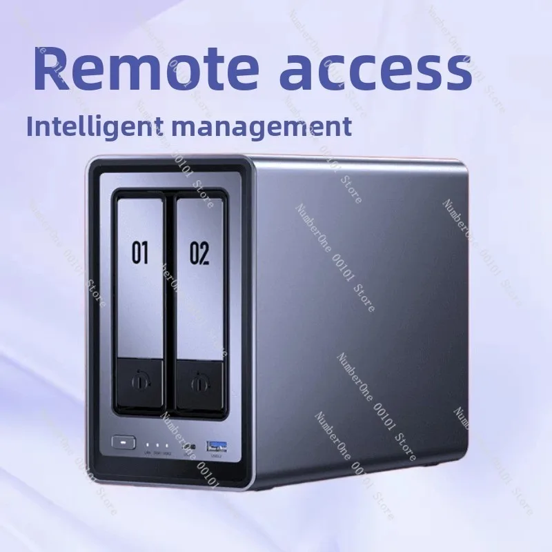 Home Network Attached Storage Server 2 Bay NAS AI Smart Photo Album Remote Access Private Cloud Backup Media File Sharing