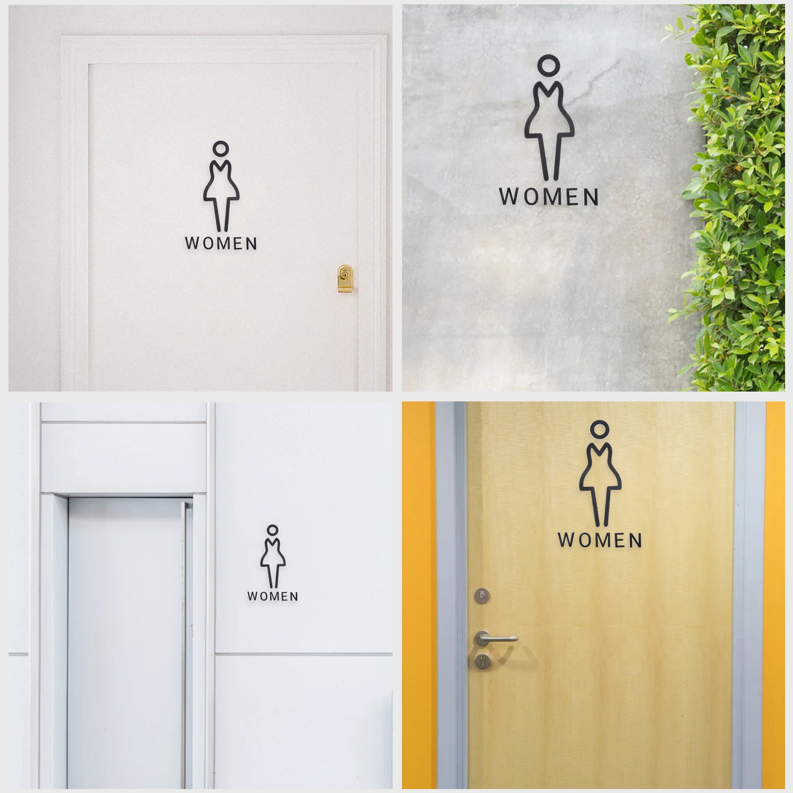 

Creative Acrylic Toilet Identification Plate Bathroom Door Signs Simple Design Long Lasting Luster Public Toilets Decor