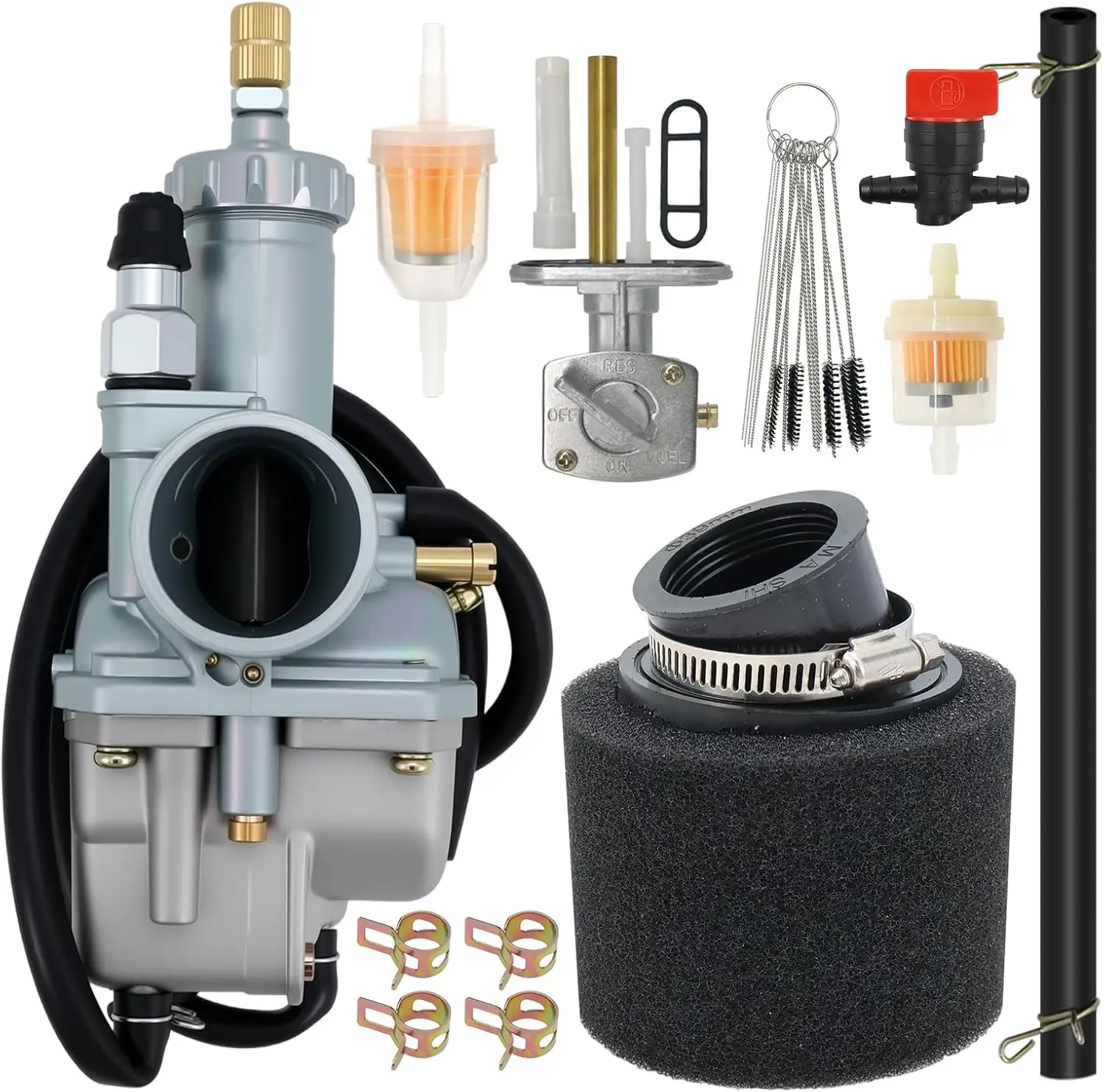 KLF220 Carburetor Fit for Kawasaki Bayou 250 KLF250 2003-2011 Bayou 220 KLF220 1988-1998 with Air Filter Fuel Petcock