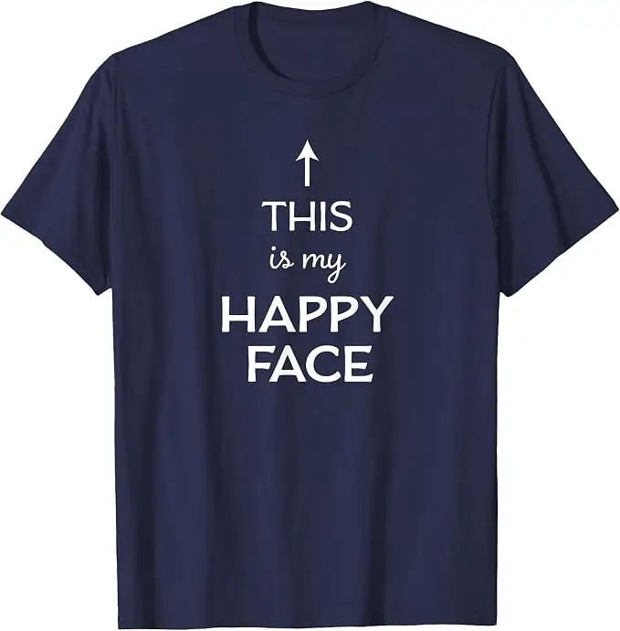 Das ist mein glückliches Gesicht - Herren- und Damen-T-Shirt Y2k Persönlichkeits-Lebensstil-Sprüher-T-Shirt Humor Lustiges Weiches Baumwoll-T-Shirt mit Schriftzügen – Detail 8