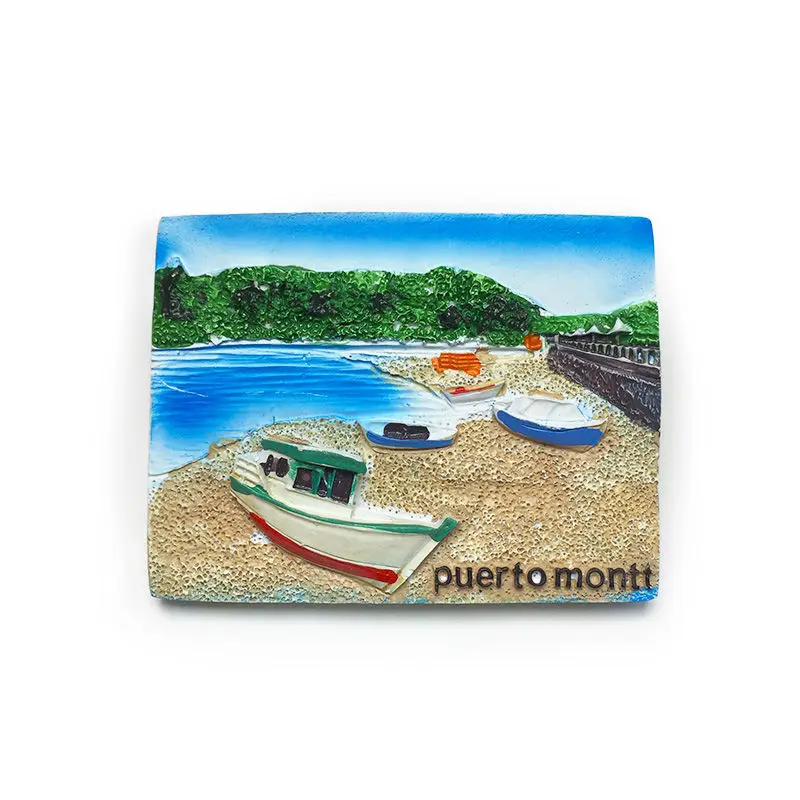 

European Chilean Puerto Montt Creative Beach Scenery Cultural and Creative Magnetic Fridge Magnets Travel Souvenirs Home Decorat
