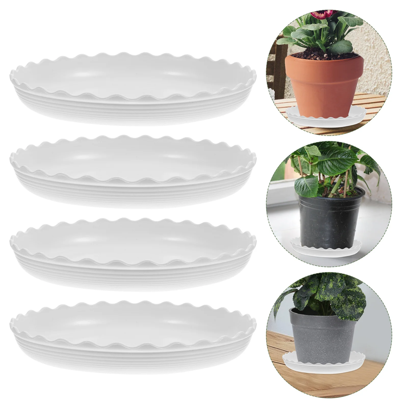 

10Pcs Round Flower Pot Drip Tray Thick Sturdy Plant Saucer Stable Indoor Outdoor Pot Tray Gardening Accessories