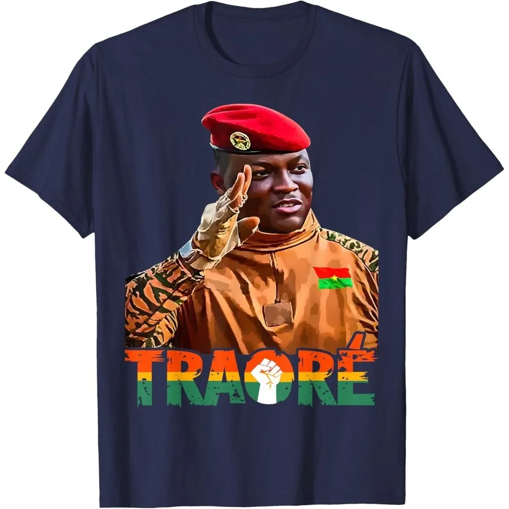 Burkina Faso- Ibrahim Traoré Thomas Sankara African President Unisex T-Shirt Summer Breathable Camisetas Nostalgia Tops