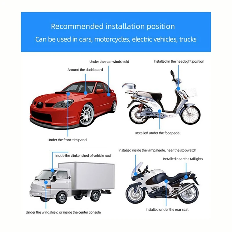 4G Car GPS Tracker Real Time Anti-Lost Locator Positioner With Emergency SOS Alarm Remote Control Bike Motorcycle