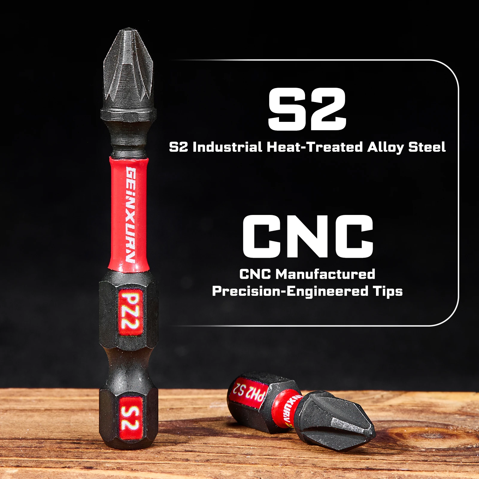 Geinxurn Mixed 66 STUKS 1”/2” Magnetische S2 Staal Multi Cross Driver Bits, 3 Stuks Bithouder met Organizer Sleeve