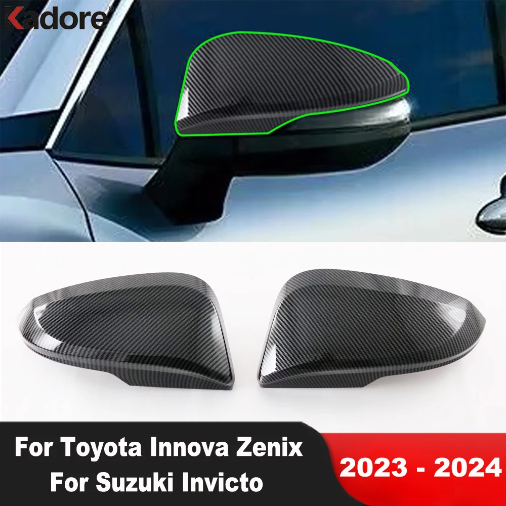 

Rearview Mirror Cover Trim For Toyota Innova Zenix For Suzuki Invicto 2023 2024 Carbon Car Side Wing Mirror Cap Accessories