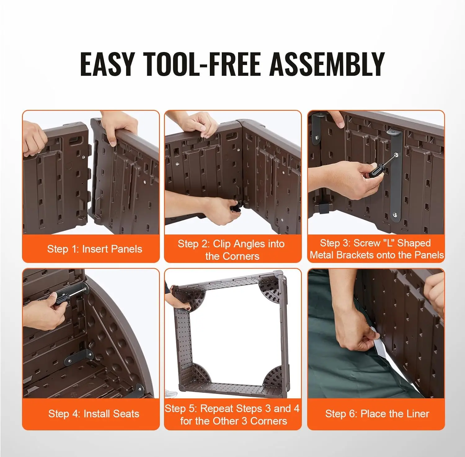 Sandbox with Cover, 48.6''x48.6''x12.4'' Square Sand Box, Sand Pit with 4 Corner Seats & Bottom Liner, Gift for Ages 3-12 Y