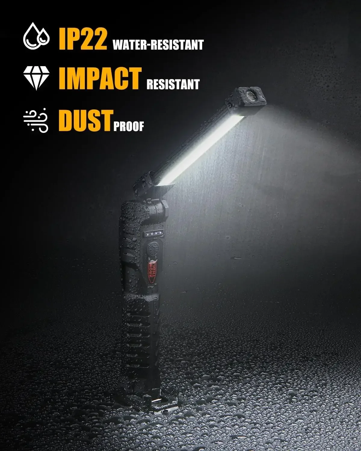 New COB Foldable Flashlight LED Work Light Hanging Hook 7 Modes Magnetic USB Rechargeable Torch Portable Working Flash Light