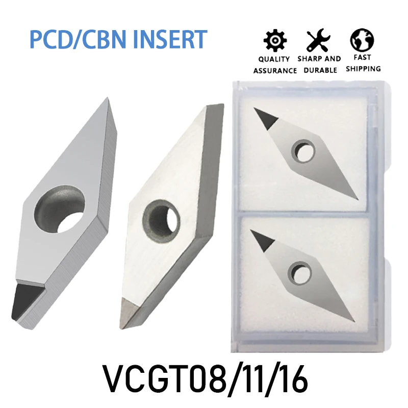 PCD CBN Diamant CNC-Einsätze VCGT für die Bearbeitung von Materialien wie Aluminium, Kupfer, Gusseisen und gehärteten Teilen – Detail 2
