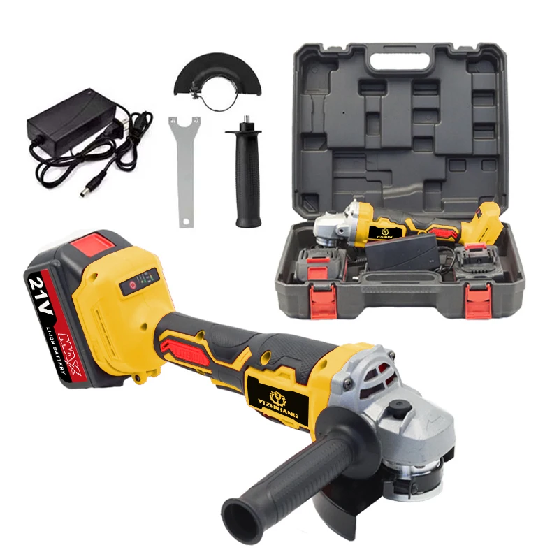 

L Electric Cordless 21v Angle Grinder With 105mm 125mm Grinding Disc / Lithium Ion Battery Rechargeable Angle Grinder