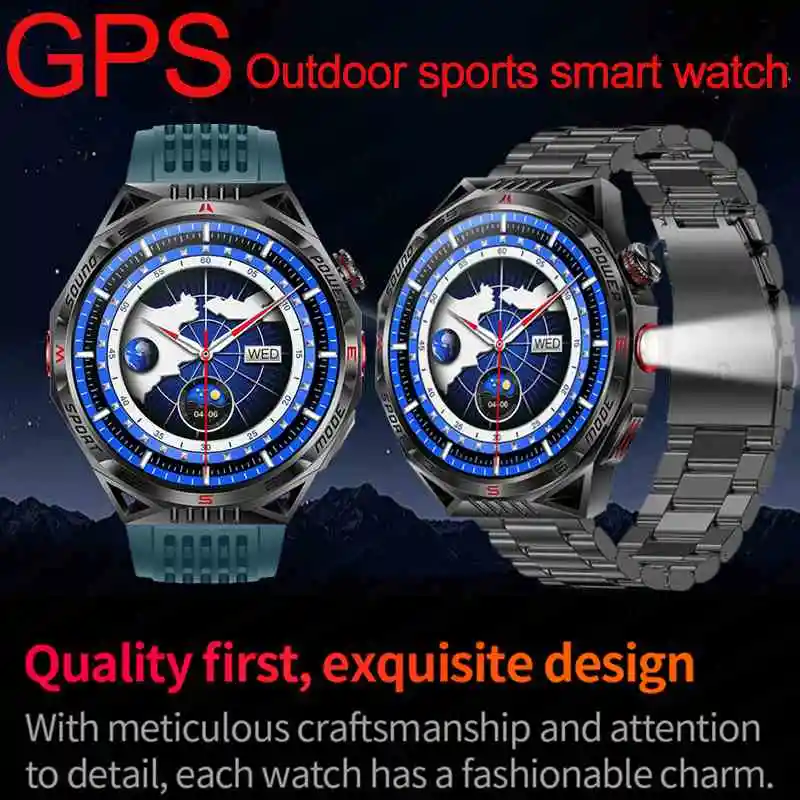 2024 New GPS Outdoor Sports Smart Watch Men's Bluetooth Music 1.85-inch 360*360 HD Display 450MAH Extra Large Battery smartwatch