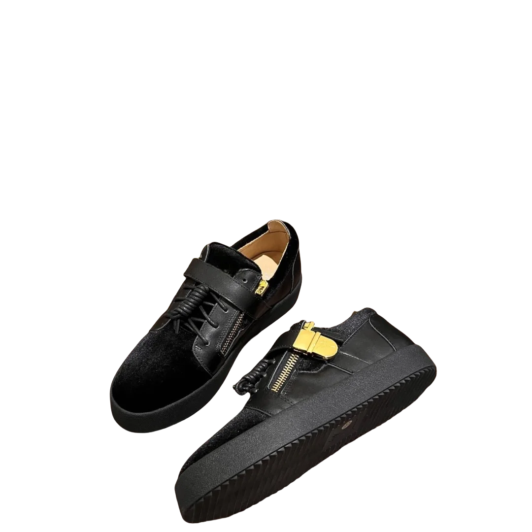 Top Hight Quality Casual Sneakers For Men and Women Real Leather Brand Designer Unisex Tennis Shoes GZ Zipper Loafer Shoes G0413 - Image 5