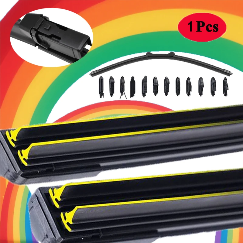 

Colorful DYTL1.1 Car Windshield Wiper blades Universal Soft Double layer Rubber Frameless Bracketless 16" 19" 20" 22" 24"26"30"