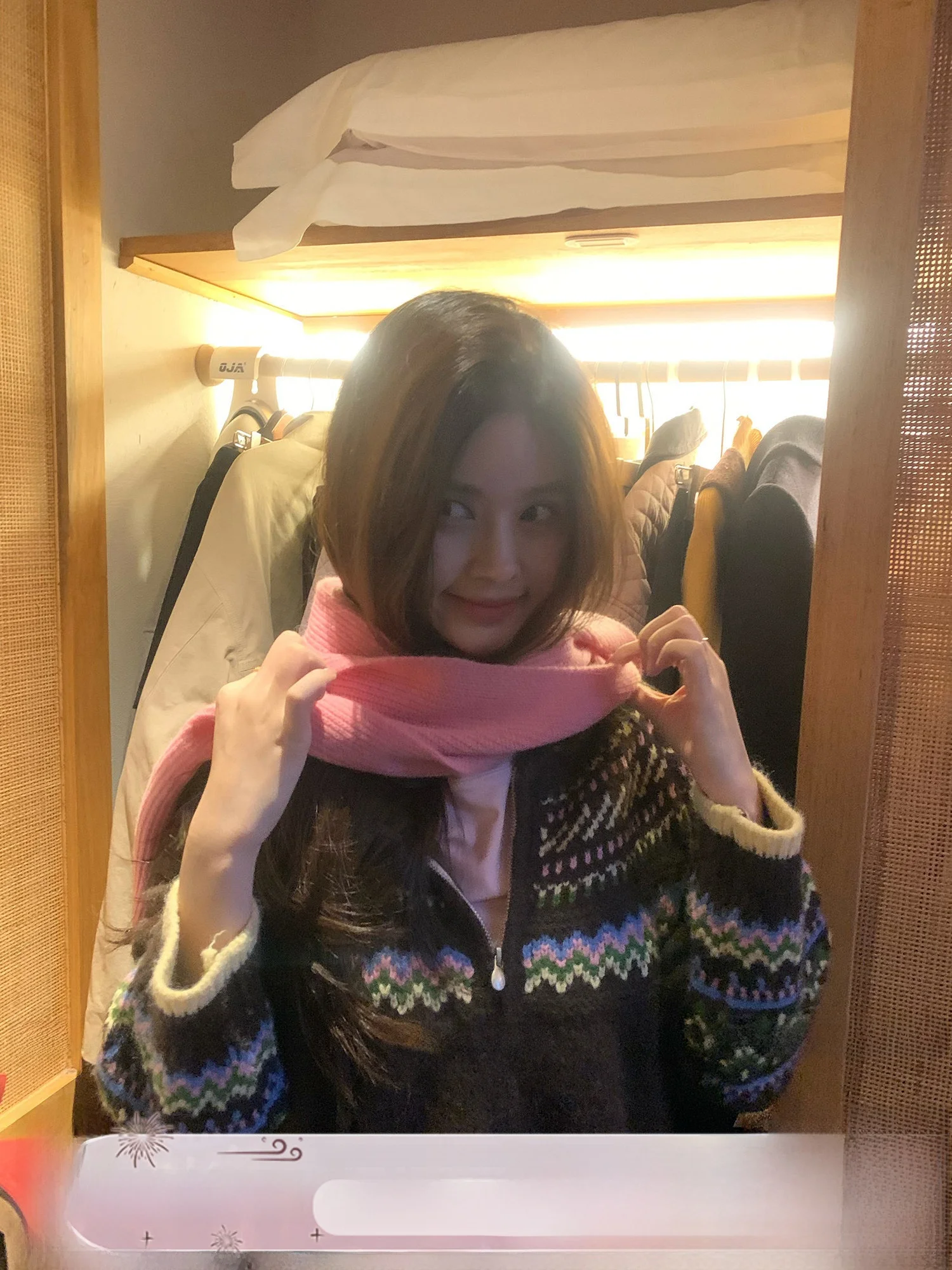 

Loose Fit Korean Sle Sweater with Zipper Hood And Fair Isle ket Ladies Long Sve Knitted Cardigan Soft Polyester Fiber