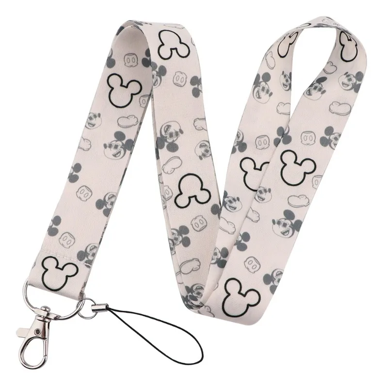 

disney Mouse Lanyard Keychain for Phone Cards Badges Keys with Bow Cute Cartoon Design Work School Travel Accessory