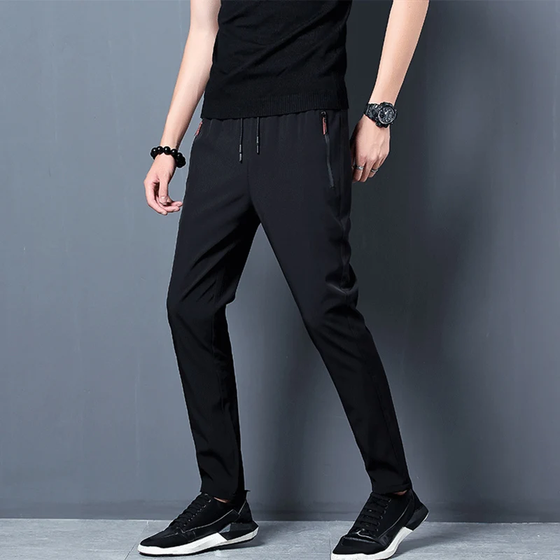 Fashion Loose Spliced Zipper Pockets All-match Bandage Pants Men's 2024 Spring Summer New Oversized Solid Color Casual Pants