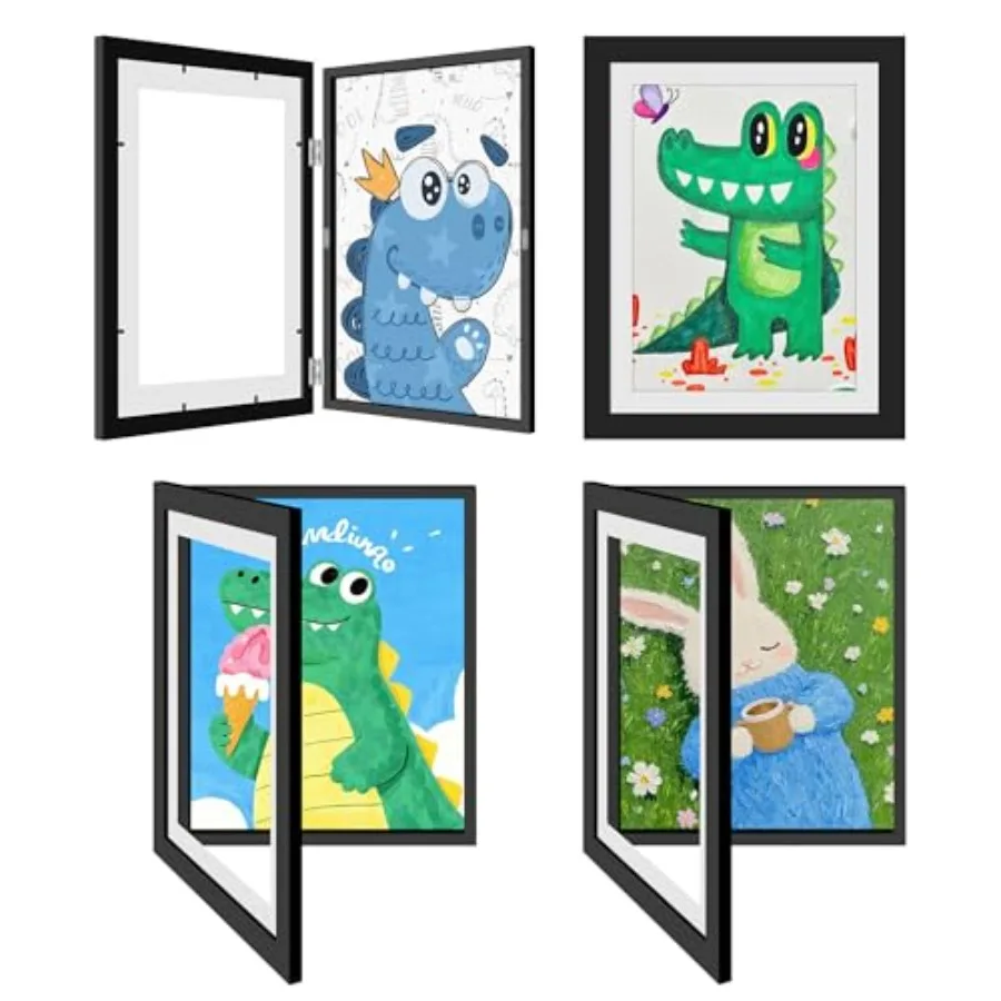 

4 Pack Artwork Frames Changeable 8.5 x 11 Inch Art Projects Art Frames Front Opening Picture Display Frame Holds 150 Drawings f