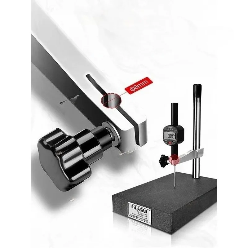 

Grade 00 Precision Granite Measuring Stand - 150x100x50mm Base, 8mm Holder, 250mm Support Rod for Dial Indicators