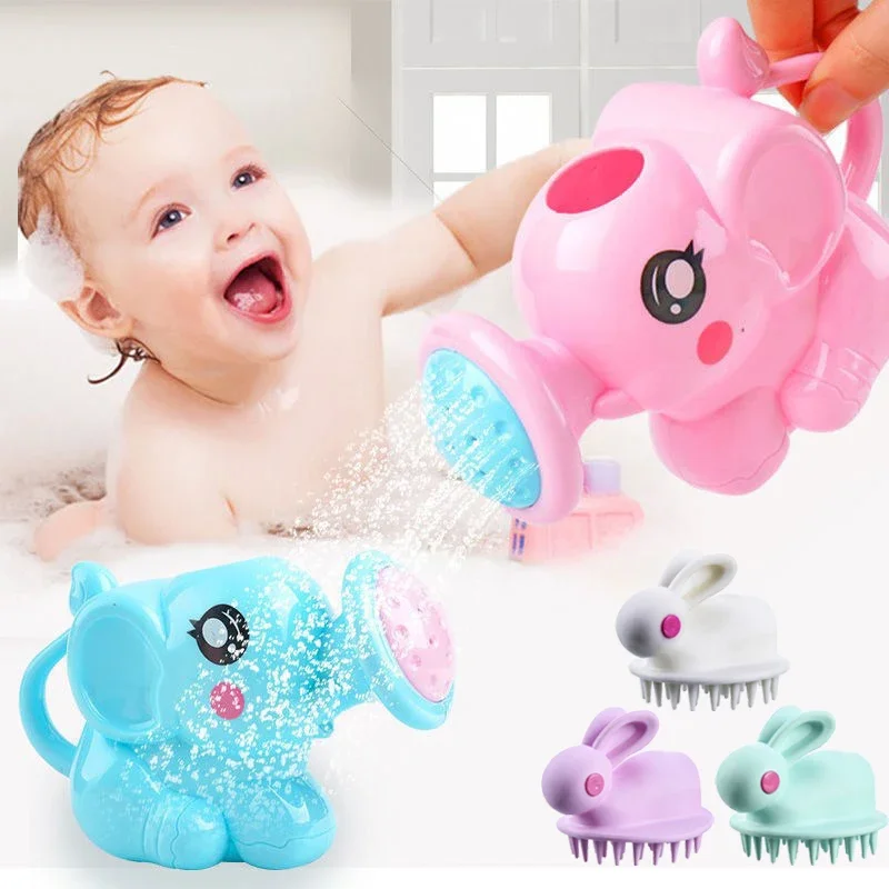 

Baby Bathroom Shower Toys Cartoon Plastic Elephant Sprinkler Water Bottle Shower Tool Children's Water Playing Interactive Toys