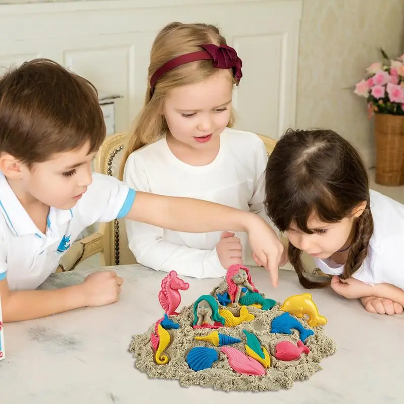 Ensemble de bac à sable pour enfants, bac mentaires oriel non collant, bac à sable, jouets d'extérieur pour filles, plage, maison, intérieur