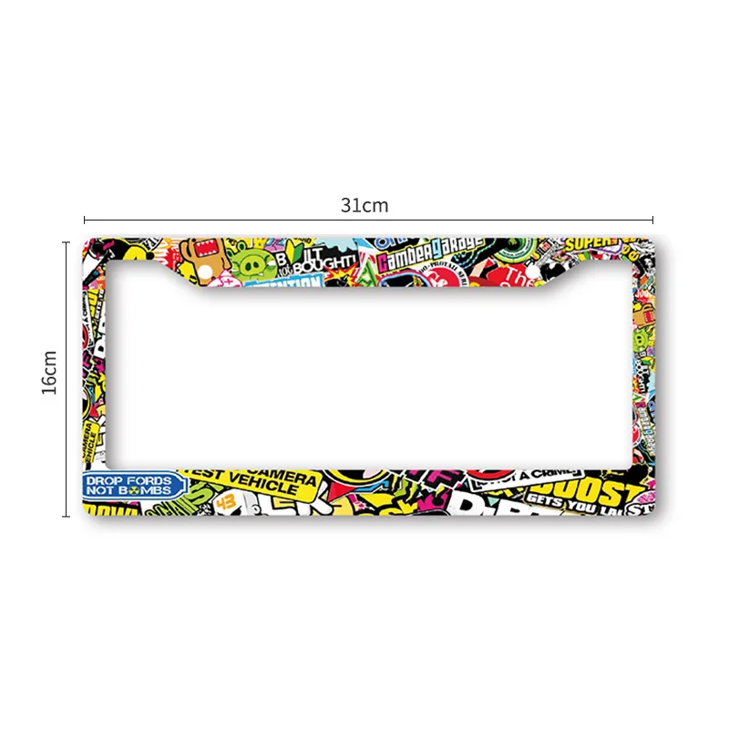 1PCS ABS Car License Plate Universal JDM Style Bride Mugen License Plate Holder For USA Standard Modified Accessories