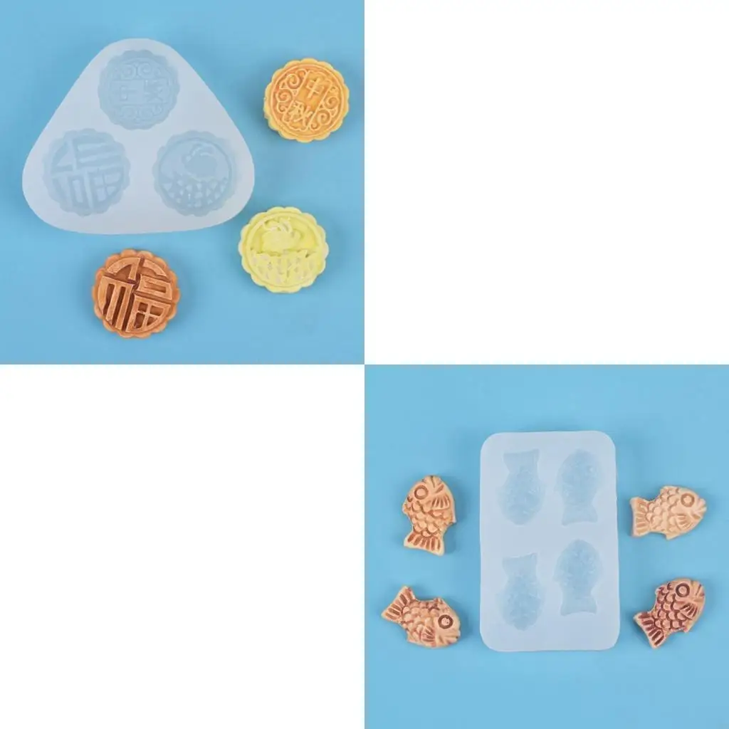   Moon Cake Molds Multi-shaped Bean Pastes Mini Cake Silicone Mold DIY Resin Mould