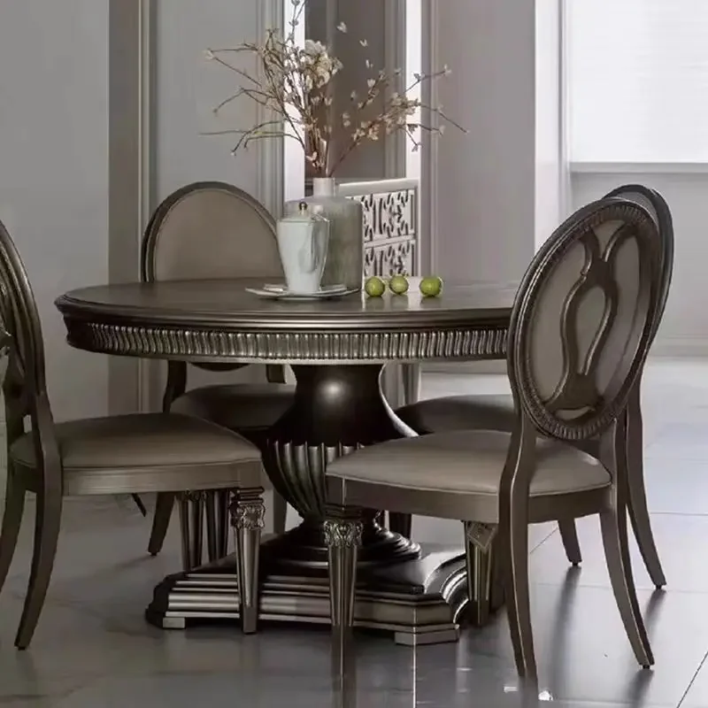 

Marble Round Luxury Dining Table Nordic Portable Restaurant Kitchen Dining Tables Small Chairs Modern Mesas De Comedor Furniture