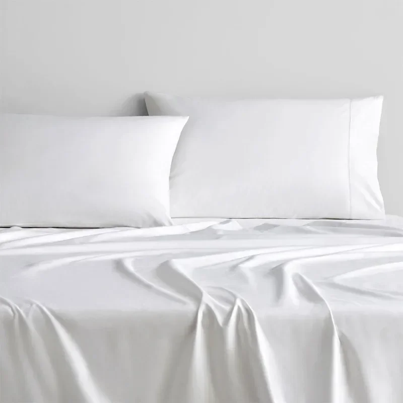 One Flat Sheet 1000 TC 100% Egyptian Cotton Bedspread King Size White Light Beige Silvery Blue Colors Customize