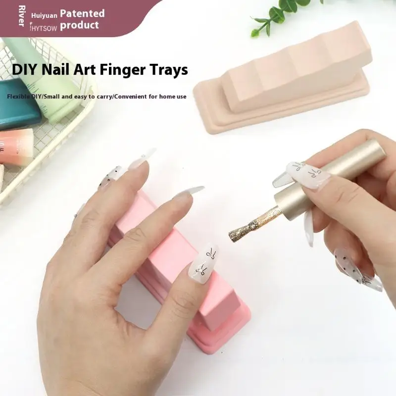 1 STKS Zachte Siliconen Nail Art Vinger Ondersteuning Stand Rest Houder Voor Gel Polish 3D Schilderij Tekening Coating Salon Accessoires