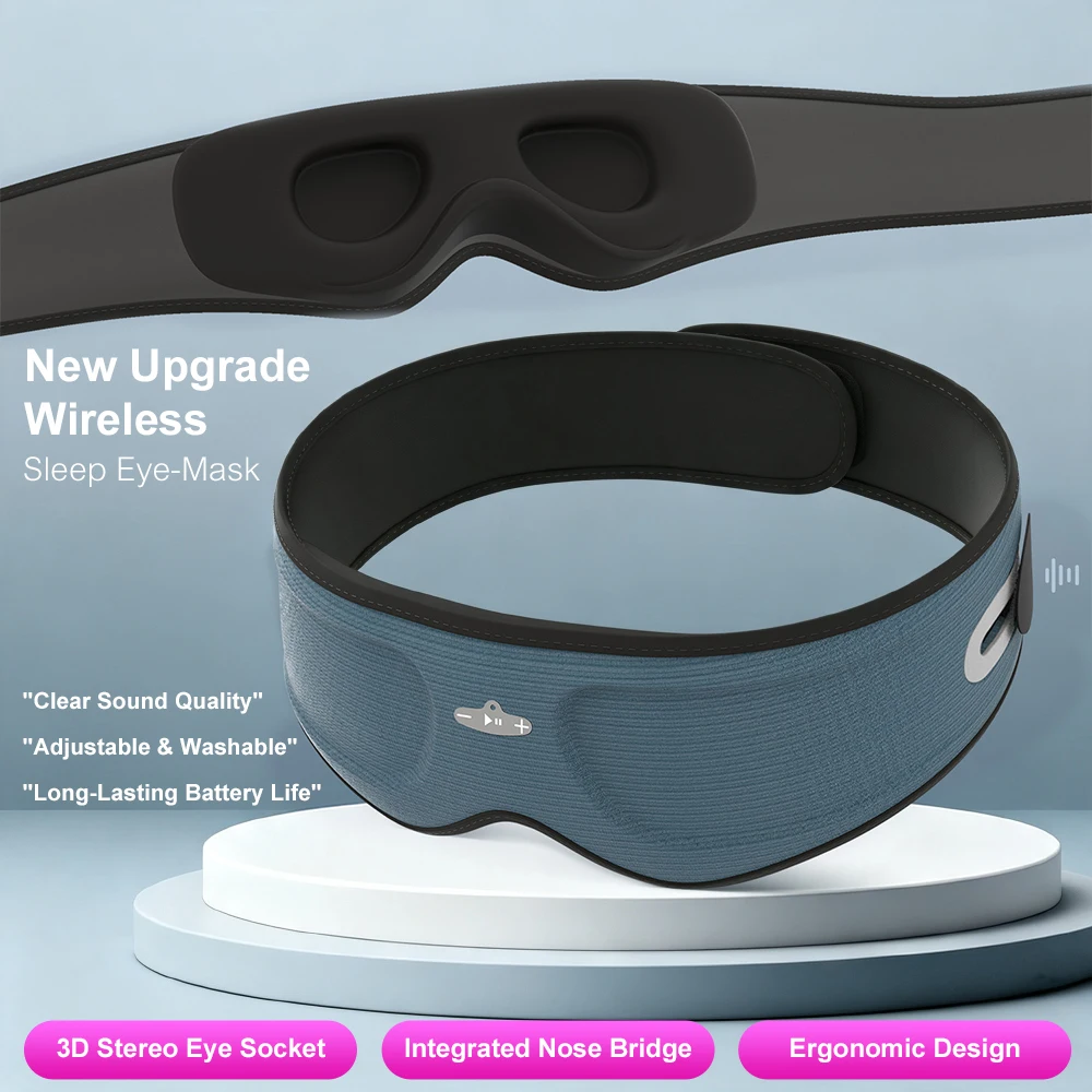 Bluetooth Music 3D Sleeping Eye Mask Wireless Headphones Breathable Light Blocking Eye Cover Removable Washable Eyeshade Travel