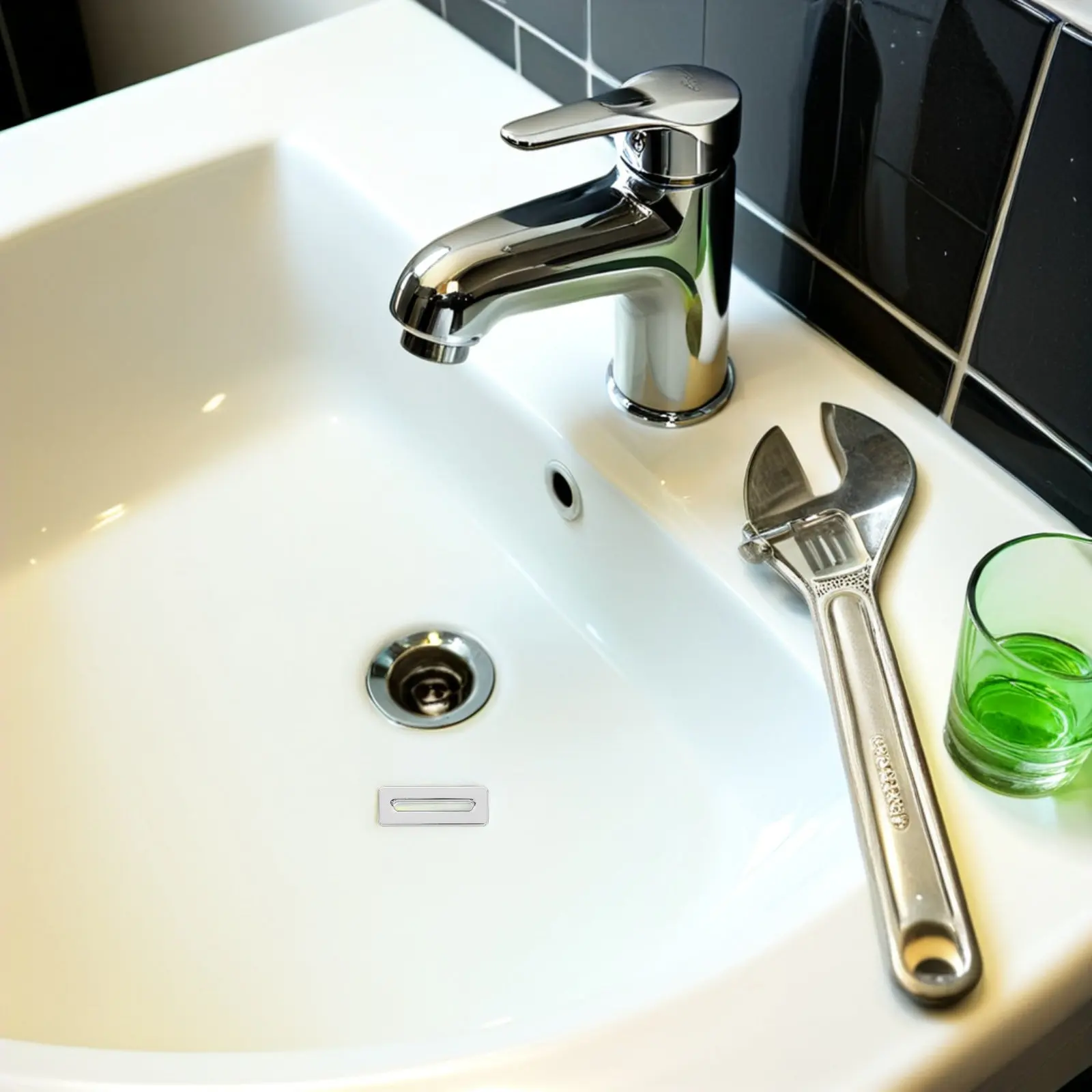 3Pcs Plastic Sink Overflow Cover Decorative Basin Drain Cap for Bathroom Kitchen Washbasin Tub Overflow Hole Protection