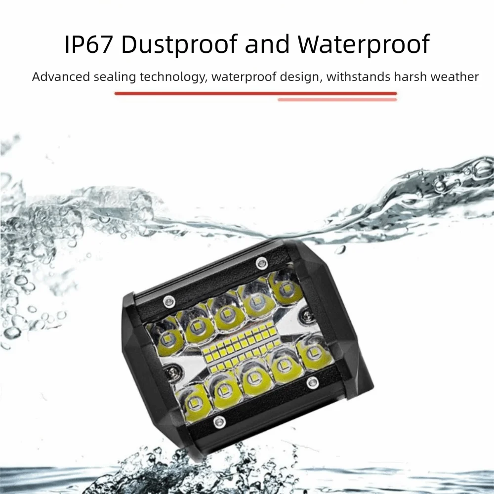 Boat 12V 60W LED Light Bar Fog Lamp External Light Spot Flood Combo Auxiliary Light Spotlights Work Light Car