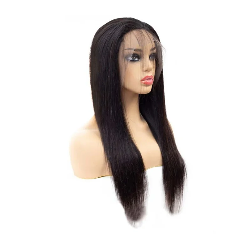 Wholesale human real hair wigs black customize lace headband natural color long straight hair women's hair cover