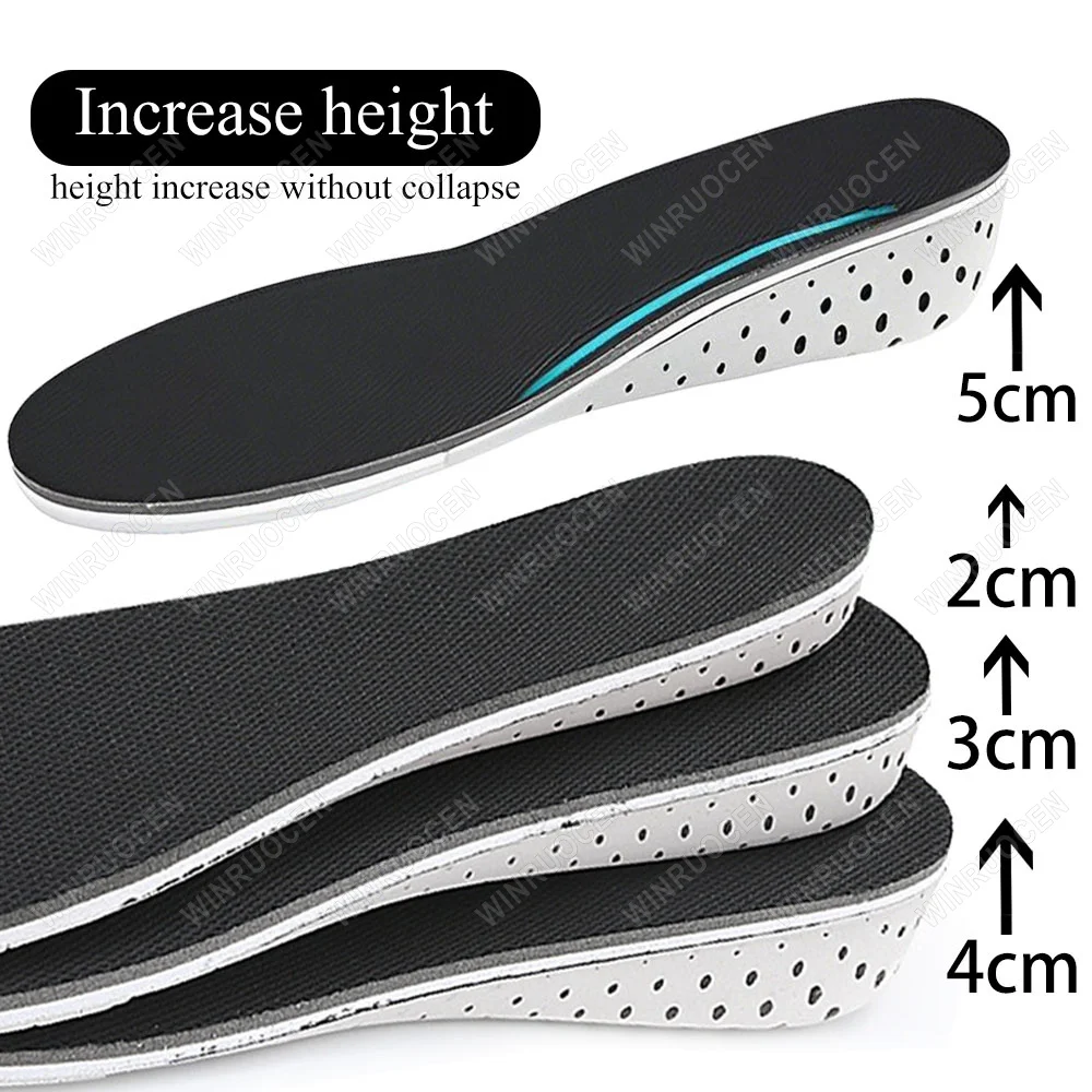 1 Pair 2/3/4/5CM Height Increase Insole Inserts for Arch Support Height Invisiable Height Lift Orthopedic Insoles Men Women
