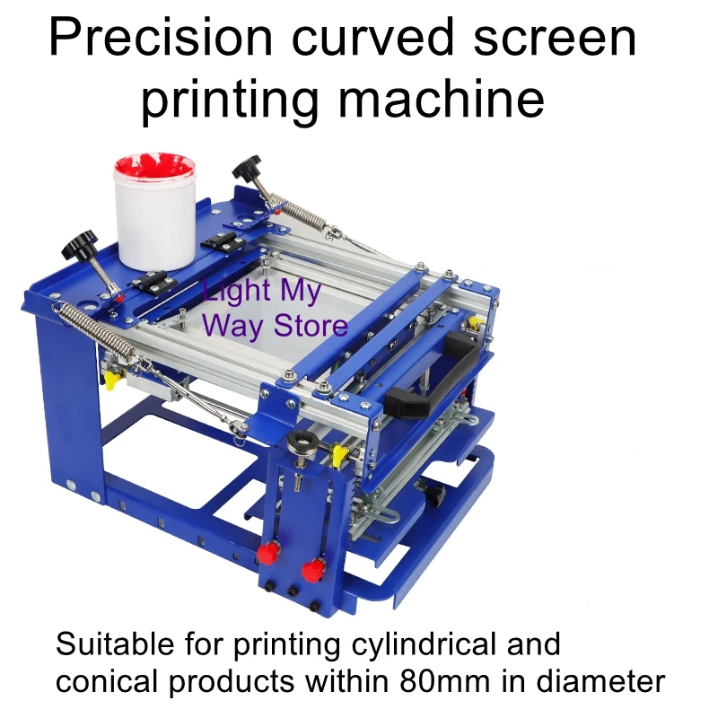 Curved screen printing machine manual round bottle curved screen printing table screen printing bottles cups cylindrical cone