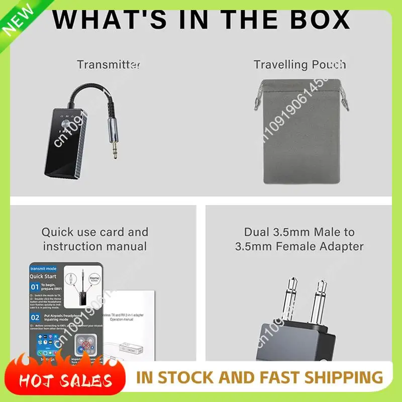 

N88R Bluetooth 5.2 Transmitter,Low Latency, 3.5Mm AUX Jack & Bluetooth Receiver - Wireless Audio Adapter