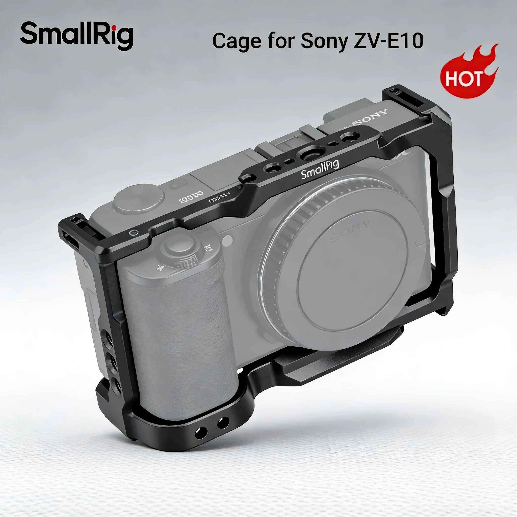 SmallRig for Sony ZV-E10 Cage with Built-in Quick Release Plate for Arca-Swiss and Cold Shoe for Sony ZV-E10 Camera Case -3531B