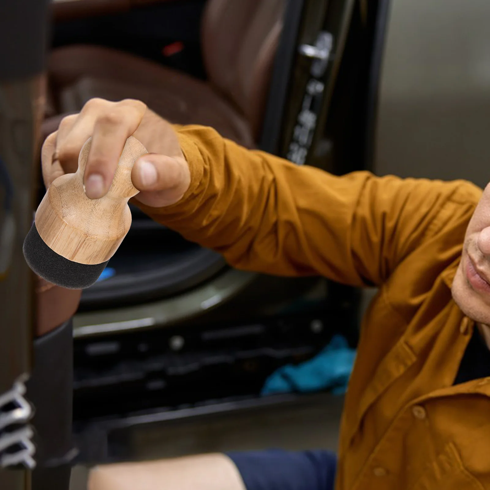 

2Pcs Oil Wax Applicator Sponge Head Efficient Cutting Board Brush Bamboo Treatment Tool for Mineral Oil Wooden Furniture Surface