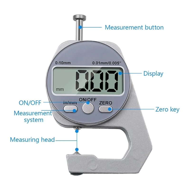 Pequeña herramienta espesor digital 0 a 10 mm precisión para campo fabricación