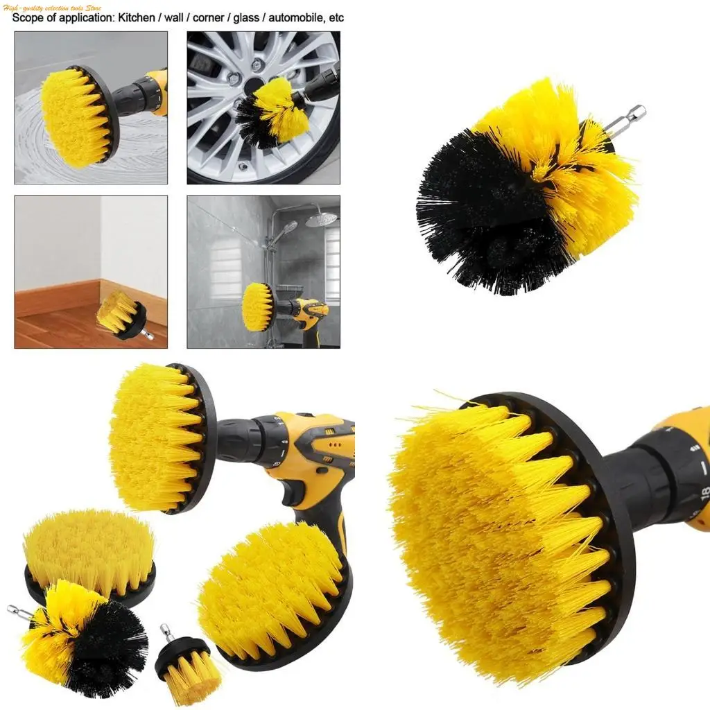 203F Electric Drill Brush Round Plastic Scrubber Brushes Auto Tires Cleaning Tools for Bathroom Surfaces Floor Grout Tile