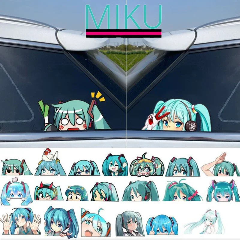 Hatsune Miku Stickers Kawaii Anime Peripherals Cartoon Diy Storage Box Car Decoration Waterproof Stickers in Various Size New