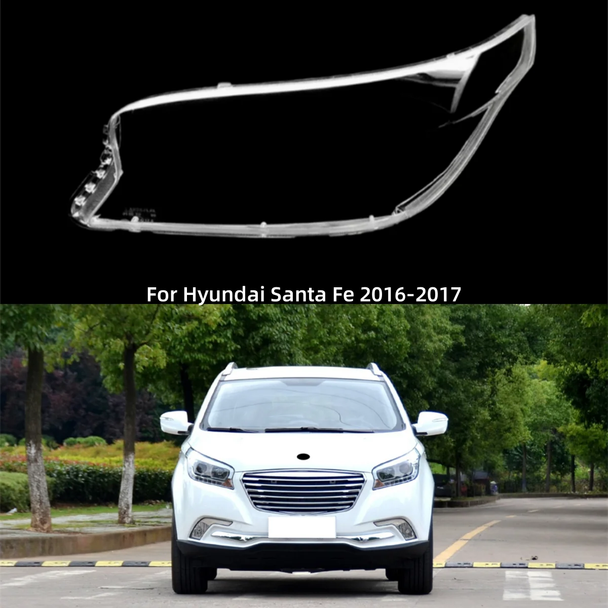 

For Hyundai Santa Fe 2016 2017 Car Accsesories Transparent Housing Headlamp Lens Cover Shell Headlights Lamp Cover