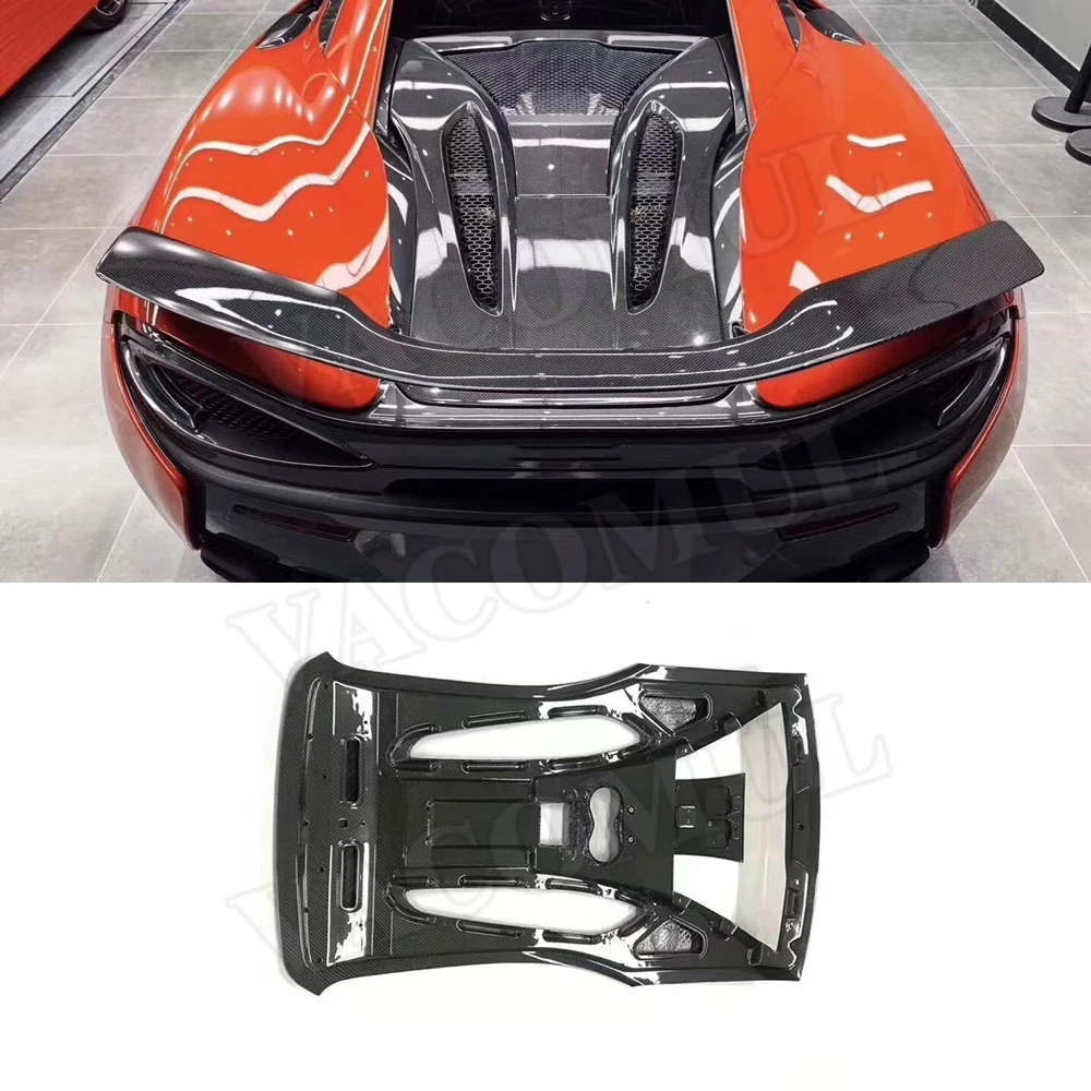 

Dry Carbon Fiber Rear Roof Cover Boot Lid Tail Trunk Trim For McLaren 540C 570S 570GT O Style Body Kit