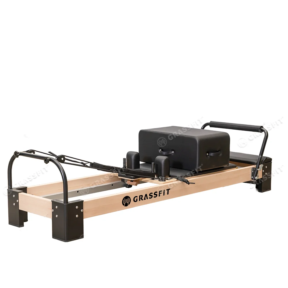

Commercial Home Pilates Reformer Bed With Wooden Frame For Fitness And Yoga Premium Pilates Equipment Wooden Pilates Reformer