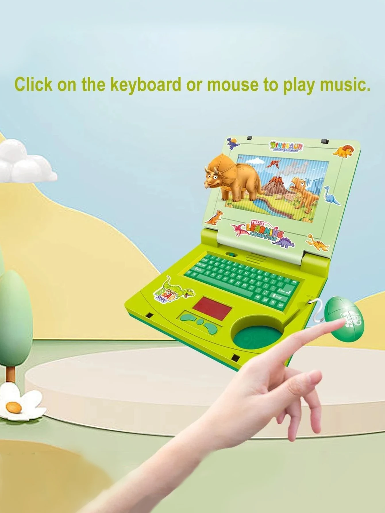 1PC Laptop de aprendizagem para crianças Educational LED Music Electronic Cognitive Development Simulation Computer Toy