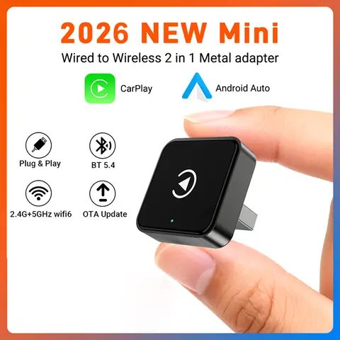 XUDA 2026 New Wireless Carplay and Android Auto 2in1 smart Mini Box WIFI BT Auto Connect For Toyota Volvo Benz MG Kia MAZDA FORD