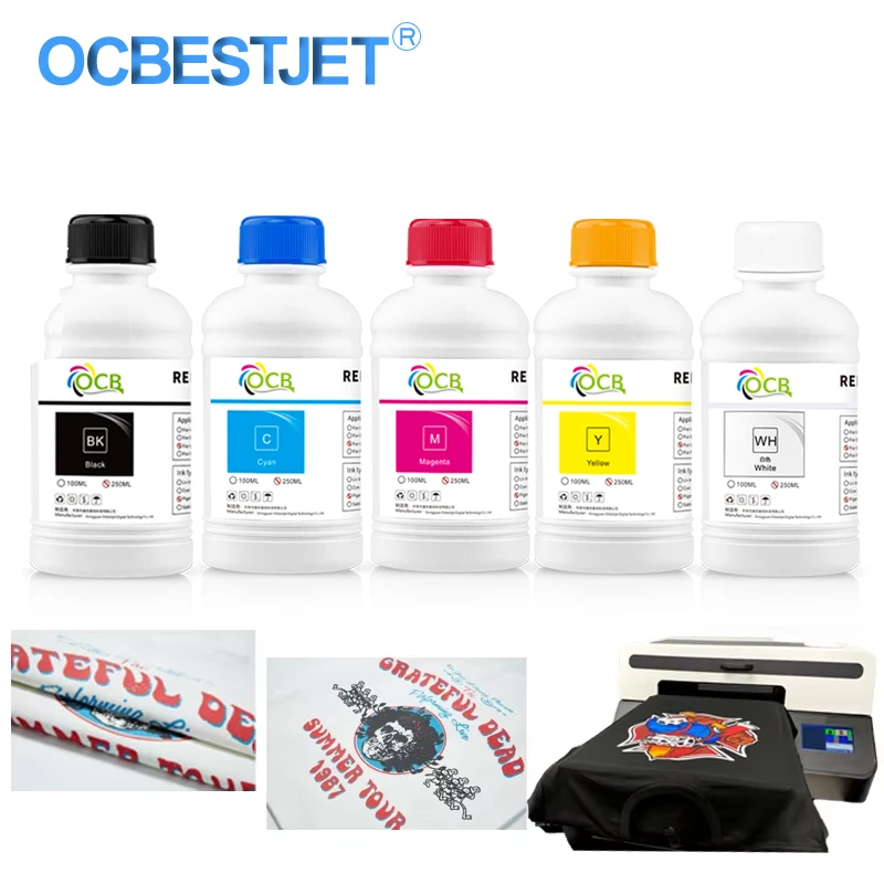 

250ML*5 color DTG Ink Textile ink For Epson 1390 1410 L800 L1800 R1900 R2000 DX5 DX6 DX7 DX9 DX10 Printhead DTG Printer